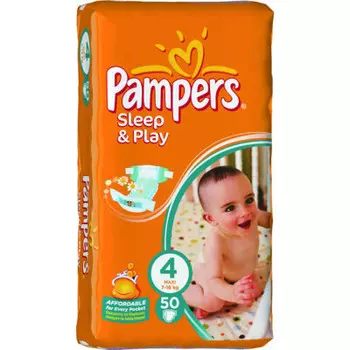 Подгузники Pampers Sleep and Play 50шт maxi 7-14/9-14кг 4