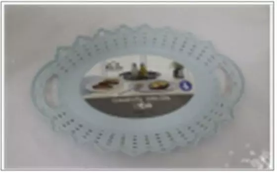 Поднос 24*17,5см круглый абсолют хоум голубой 1506