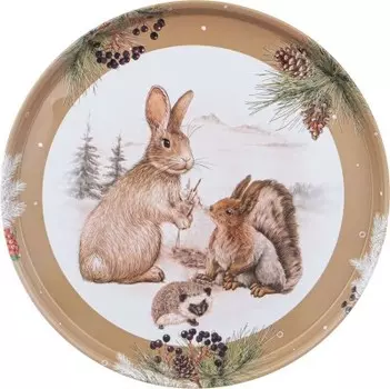 Поднос сервировочный 33*2.1 см агнесс кролики 898-137