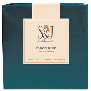 Пододеяльник 175*215 Перкаль темно бирюзовый