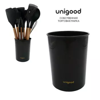 Подставка для кухонных принадлежностей Unigood 15, 6*12.2 см черный tr-kus-s001 b11