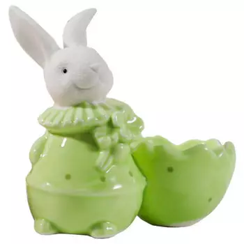 Подставка для яйца Зайчонок 8*4*8,5см зеленая 5361864