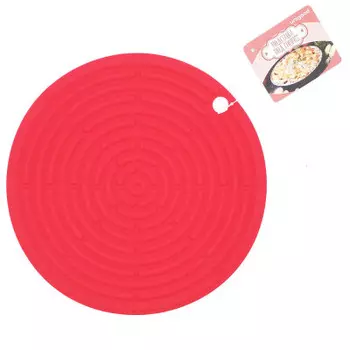 Подставка п/горячую посуду 20.2 см Unigood силиконовая красная dh-sn148