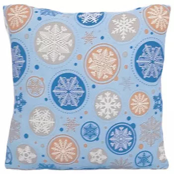 Подушка домвелл 40*40 см 177/2 снежинка синяя 282854