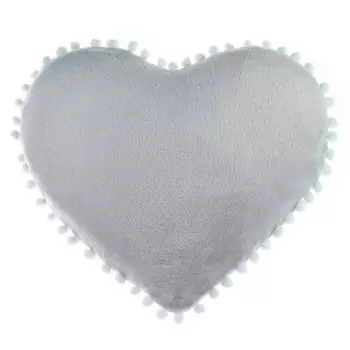 Подушка Этель сердце с бомбошками светло-серый