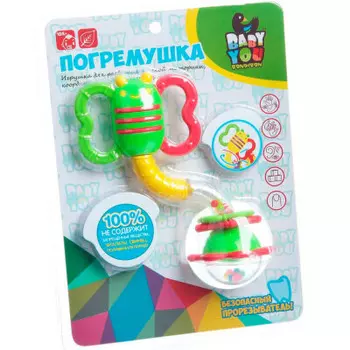 Погремушка-прорезыватель бондибон жучок с цветком ms0072 вв1487