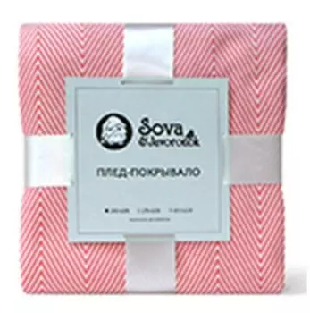 Покрывало зиг заг 150 205 сова и жаворонок коралловое