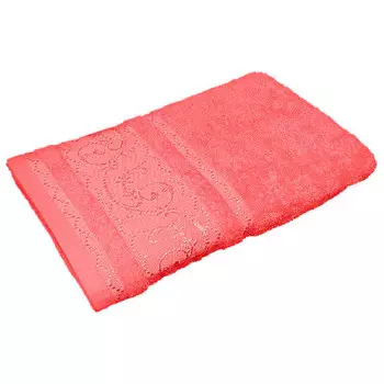 Полотенце 70*140 он и она коралловый