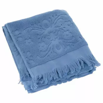 Полотенце ария 70*140 см изабель софт бахрома голубой