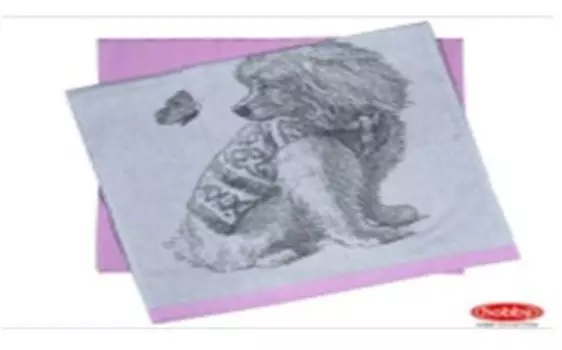 Полотенце кухонное 50 x70*2 собака розовый