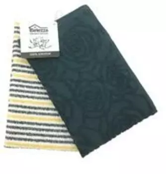 Полотенце махровое 2 шт лотос розы 065 зеленый пестр