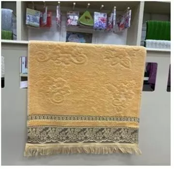 Полотенце махровое 70 x140 биатрис желтый