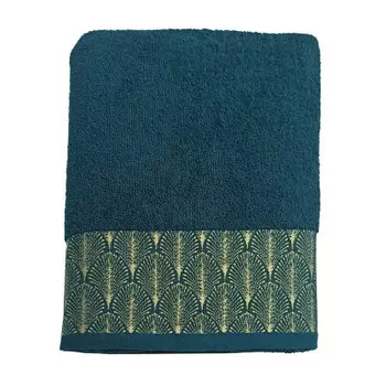 Полотенце махровое элегант 70*130 см зеленый перья