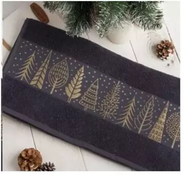 Полотенце махровое зимний лес 30*60 серый 6141893