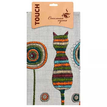 Полотенце на хангере кошки на рогожке 35*75 см