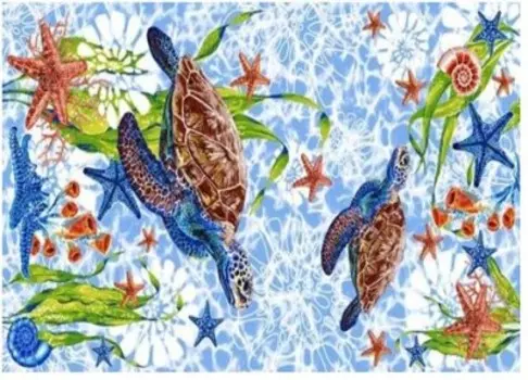 Полотенце пляжное вафельное черепаха 75*150 см