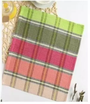 Полотенце радуга 002 40*60 розово-зеленая