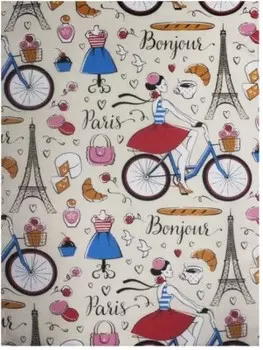 Полотенце вафельное 48*60 вокруг света на хангере ассорти