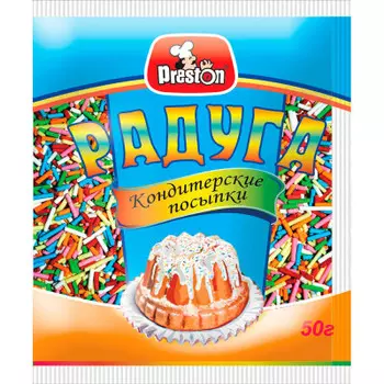 Посыпка кондитерская радуга 50г радуга вермишель