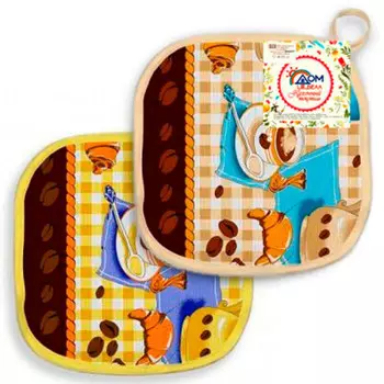 Прихватка для кухни ДомВелл кофе рогожка 224911