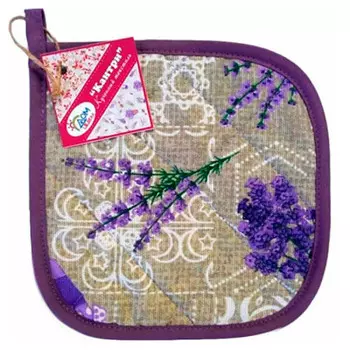 Прихватка для кухни ДомВелл лаванда рогожка стеганая 241497