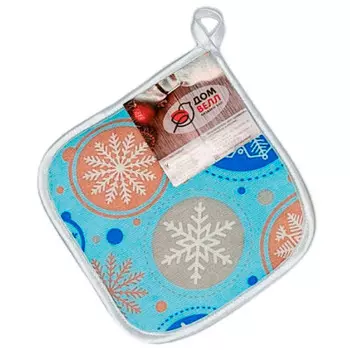 Прихватка кухонная домвелл 177/2 снежинка синяя 282852