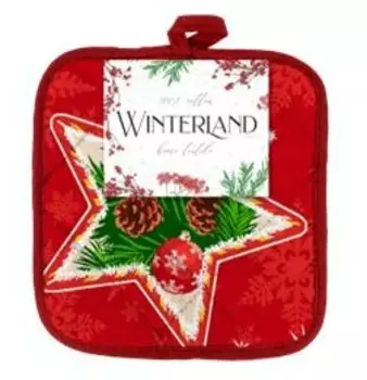 Прихватка рогожка 18х18 Шарлиз новогодние звезды 687197