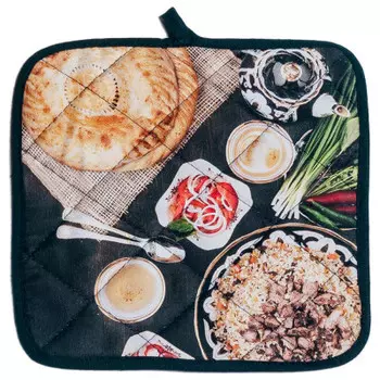 Прихватка стеганная цифровая печать 20*20 плов