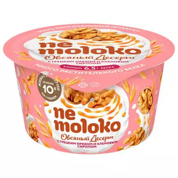Продукт овсяный Nemoloko 130 г десерт с грецким орехом и кленовым сиропом