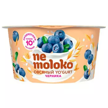 Продукт овсяный Nemoloko 130 г йогурт с черникой