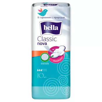 Прокладки Bella 10шт Classic нова эйр драй белая линия