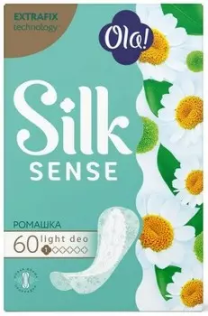 Прокладки ежедневные ола 60 шт силк сэнсэ лайт део стринг-мультиформ ромашка