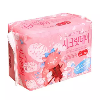 Прокладки секретдей 16шт ультратонкие дышащие органические