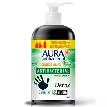 Промо жидкое мыло аура эко 225мл+225мл с антибактериальным эффектом