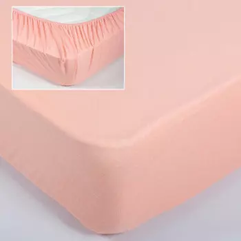 Простыня на резинке пудра 160*200