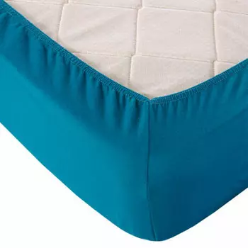 Простыня на резинке синий 160*200