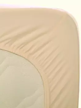 Простыня на резинке топленое молоко 160*200