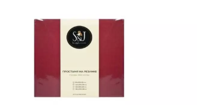 Простыня на резинке 160*200*28 s&amp;j поплин холодный красный