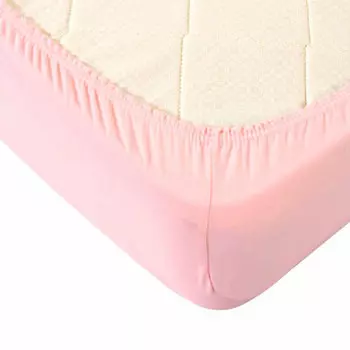 Простыня трикотажная на резинке 140*200*20см розовая