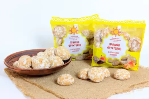 Пряники фруктовые с абрикосовой начинкой 260г Орловский хлебокомбинат