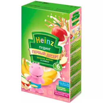 Пудинг хайнц 200г бананчик яблочко в сливках с 6 месяцев