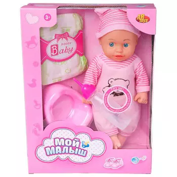 Пупс абтойс мой малыш 35 см с аксессуарами свет/звук в/к pt-01430