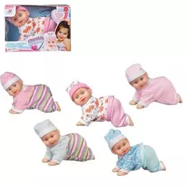 Пупс джунфа ползающий 15 см звук 5 видов 3327-6