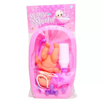 Пупс шензен Toys 28см в ванночке с аксессуарами д56429
