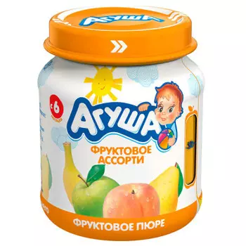 Пюре Агуша 115г фруктовое ассорти с 6 месяцев
