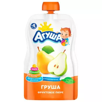 Пюре Агуша 90г груша с 4 месяцев дой-пак