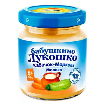 Пюре бабушкино лукошко 100г кабачок морковь молоко с 6 месяцев