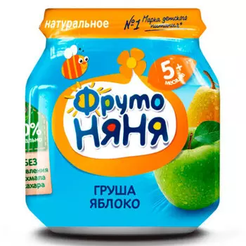 Пюре ФрутоНяня 100г груша яблоко с 5 месяцев