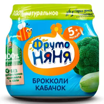 Пюре Фрутоняня 80г брокколи кабачок с 5 месяцев