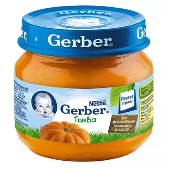 Пюре гербер 80г тыква с 5 месяцев